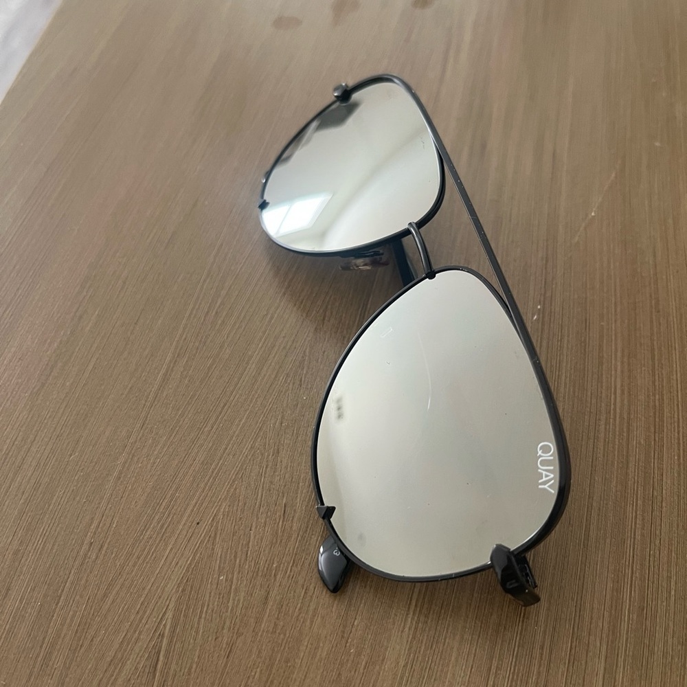 Quay Black Aviator Sunglasses